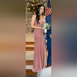 AZAZIE LANESSA VELVET DRESS Dusty Rose